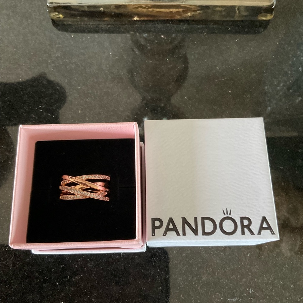 Pandora Sparkling & Polished Lines Ring size 7